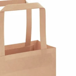 vidaXL Arte Y Ocio-Bolsas de papel con asas 50 uds marrón 18x8x22 cm