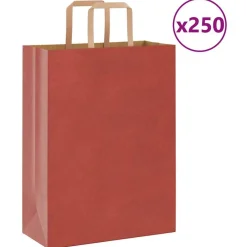 vidaXL Arte Y Ocio-Bolsas de papel con asas 250 uds 26x12x35 cm
