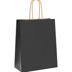 vidaXL Bolsas de papel con asas 250 uds negra 18x8x22 cm Negro Best