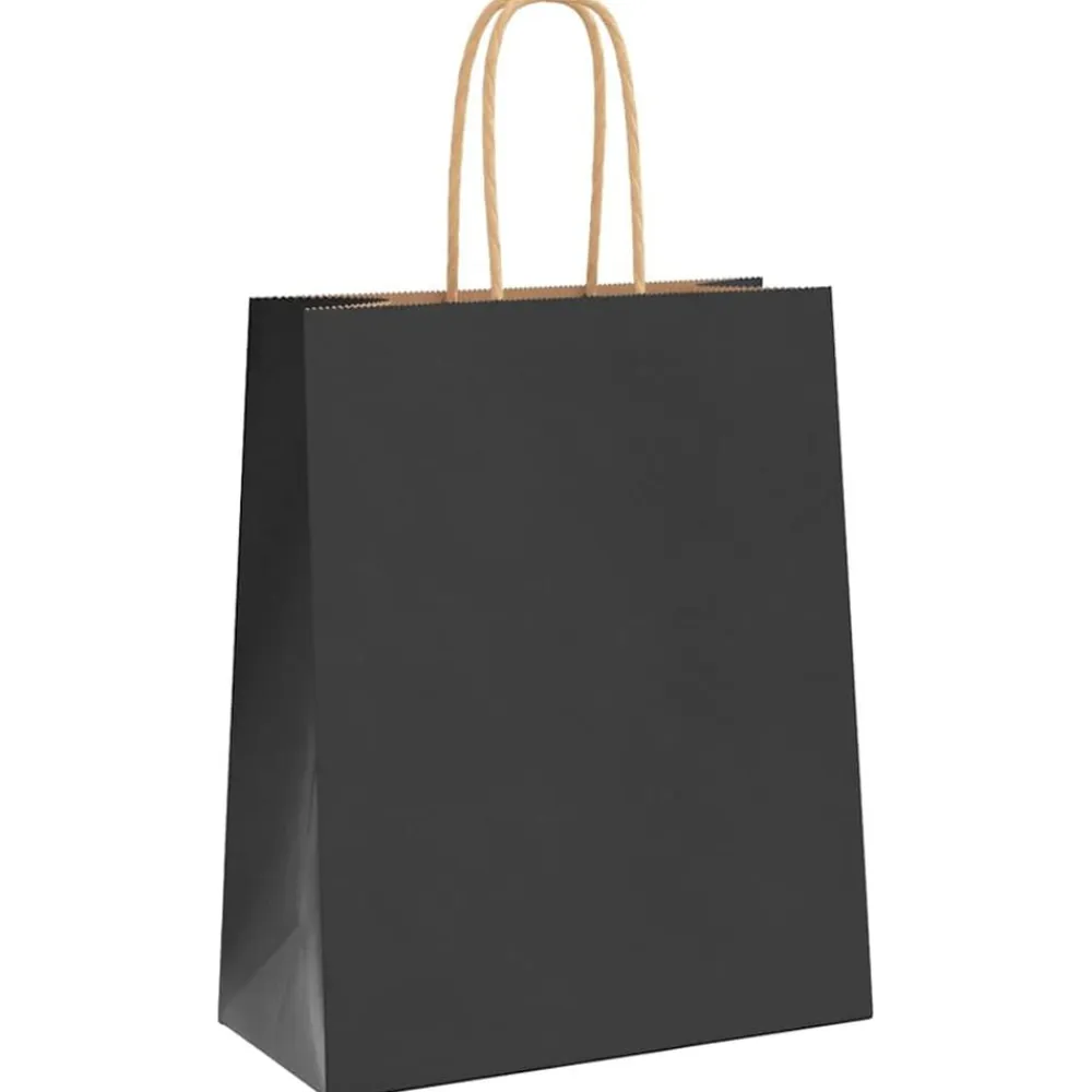 vidaXL Bolsas de papel con asas 250 uds negra 18x8x22 cm Negro Best