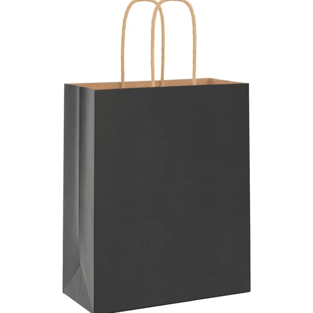 vidaXL Bolsas de papel con asas 250 uds negra 18x8x22 cm Negro Best
