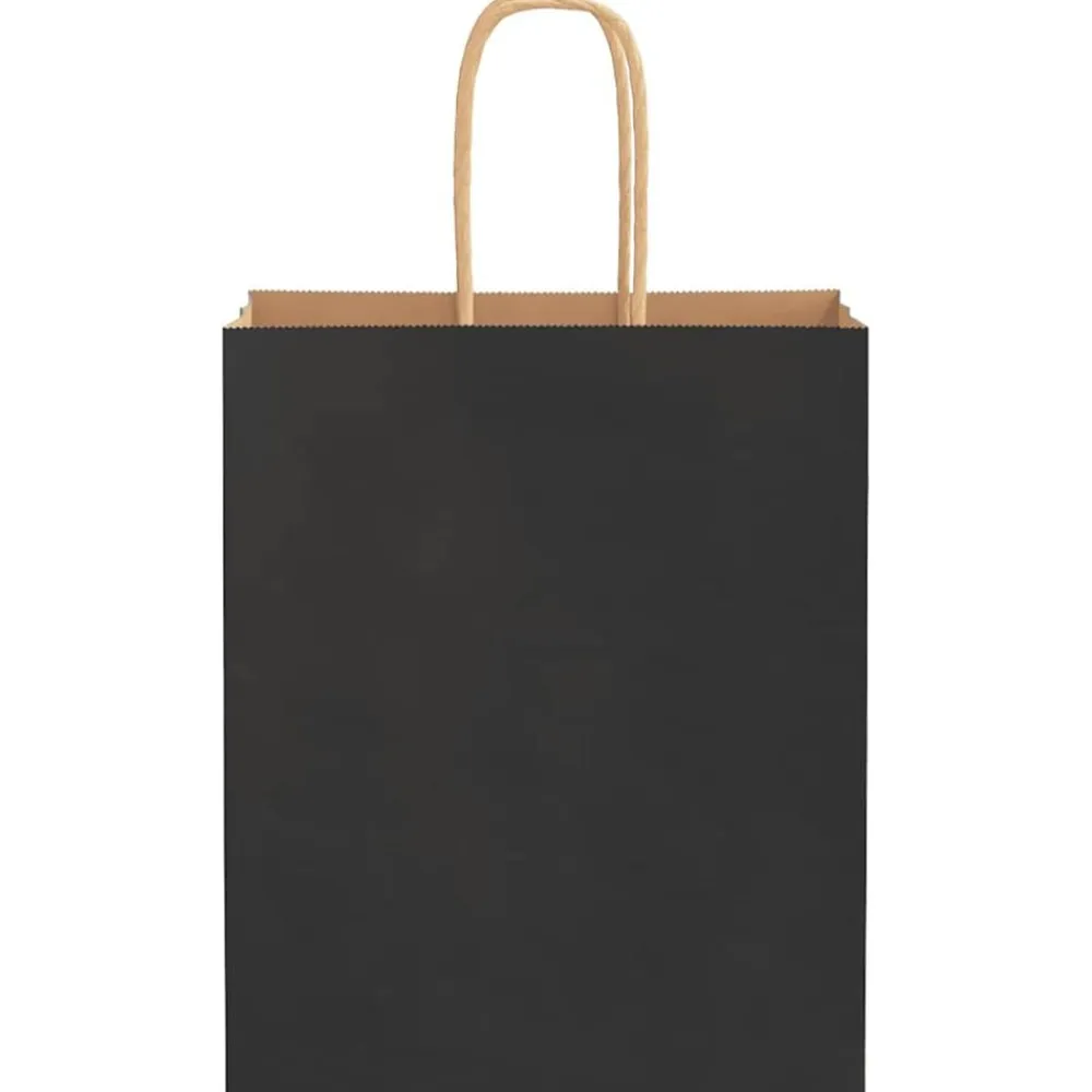 vidaXL Bolsas de papel con asas 250 uds negra 18x8x22 cm Negro Best