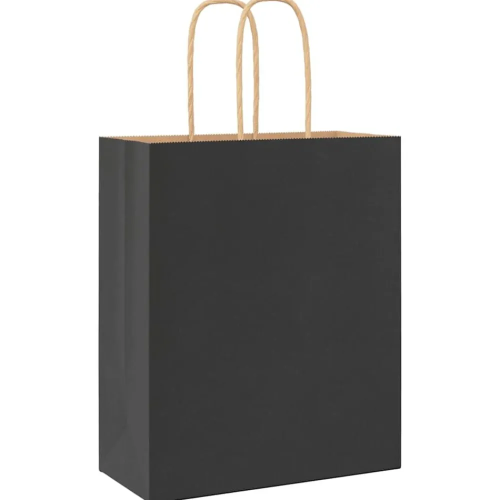 vidaXL Bolsas de papel con asas 250 uds negra 18x8x22 cm Negro Best