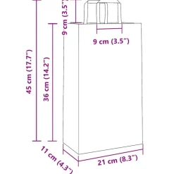 vidaXL Arte Y Ocio-Bolsas de papel con asas 250 uds 21x11x36 cm