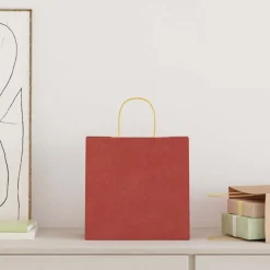 vidaXL Bolsas de papel con asas 250 uds 26x17x25 cm Rojo Sale