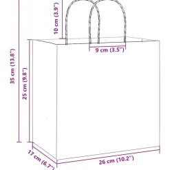 vidaXL Bolsas de papel con asas 250 uds 26x17x25 cm Rojo Sale