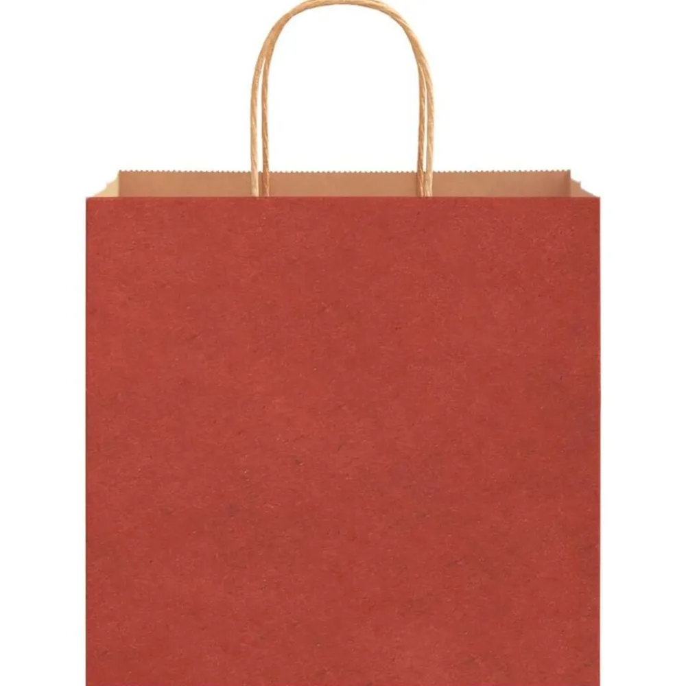 vidaXL Bolsas de papel con asas 250 uds 26x17x25 cm Rojo Sale
