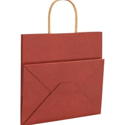 vidaXL Bolsas de papel con asas 250 uds 26x17x25 cm Rojo Sale