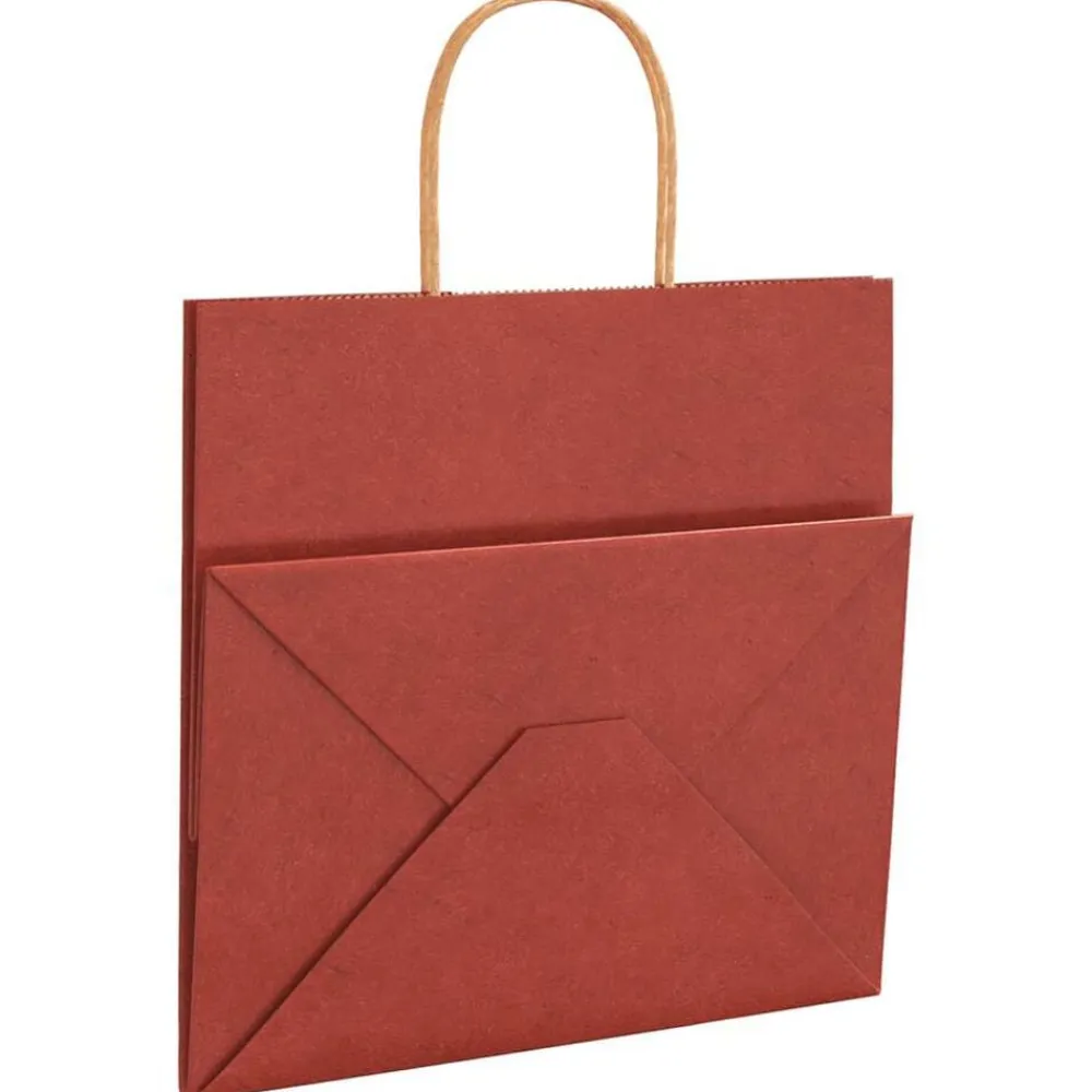 vidaXL Bolsas de papel con asas 250 uds 26x17x25 cm Rojo Sale