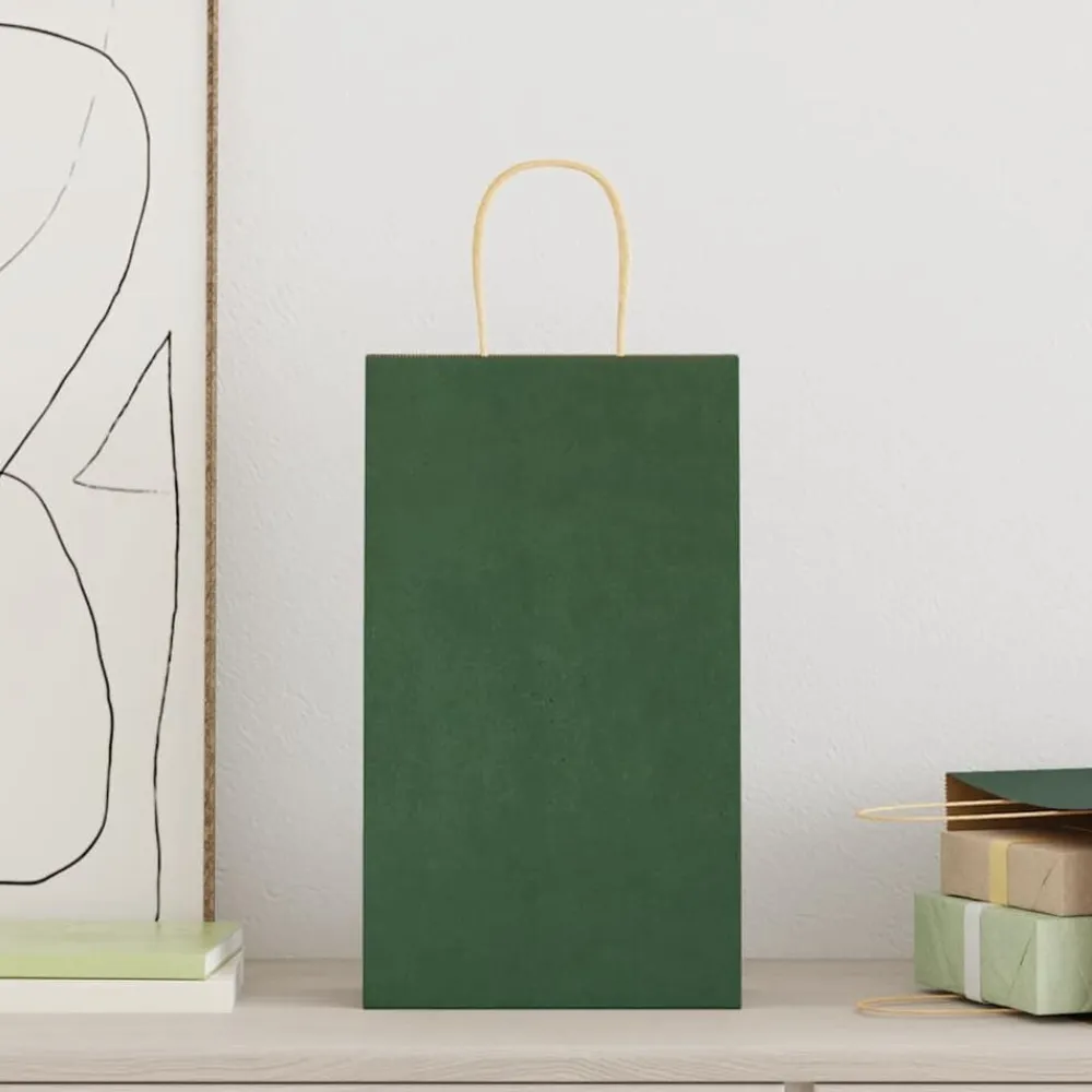 vidaXL Arte Y Ocio-Bolsas de papel con asas 50 uds 21x11x36 cm