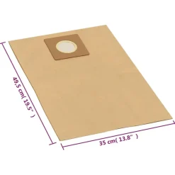 vidaXL Accesorios Para Electrodomésticos-Bolsas de papel para aspirador en seco y húmedo 10 uds marrón