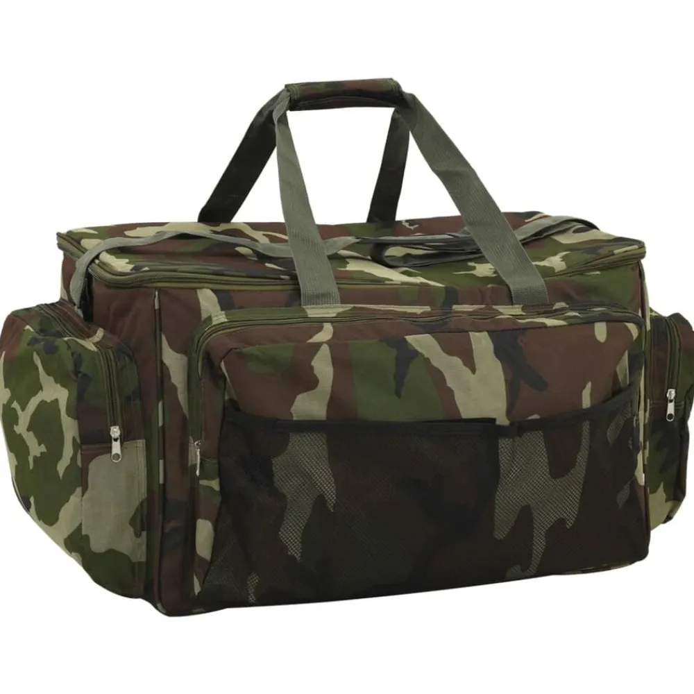 vidaXL Actividades Al Aire Libre-Bolso de pesca impermeable tela Oxford camuflaje