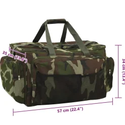 vidaXL Actividades Al Aire Libre-Bolso de pesca impermeable tela Oxford camuflaje