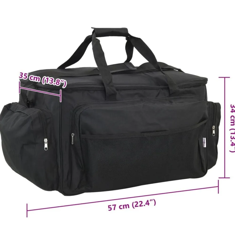 vidaXL Bolso de pesca impermeable tela Oxford Negro Sale