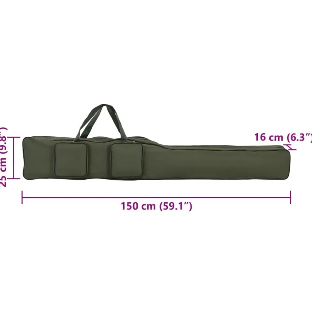 vidaXL Actividades Al Aire Libre-Bolso para caña de pescar tela oxford 150 cm