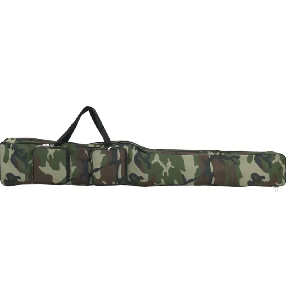 vidaXL Actividades Al Aire Libre-Bolso para caña de pescar tela oxford verde 150 cm
