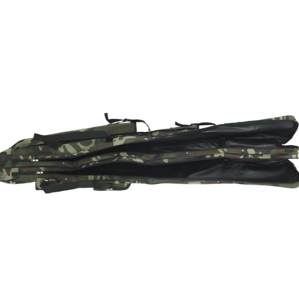 vidaXL Actividades Al Aire Libre-Bolso para caña de pescar tela oxford verde 150 cm