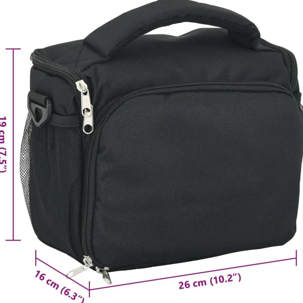 vidaXL Cámaras Y Objetivos-Bolso para cámara con funda impermeable tela oxford negra