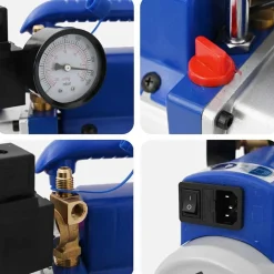 vidaXL Bomba aspiradora de un nivel con manómetro 71 l/min Azul Best