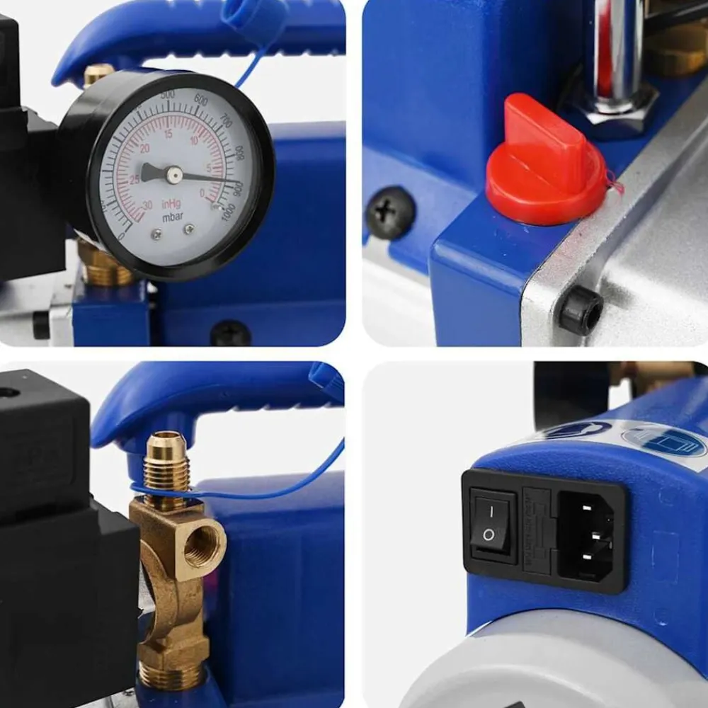 vidaXL Bomba aspiradora de un nivel con manómetro 71 l/min Azul Best