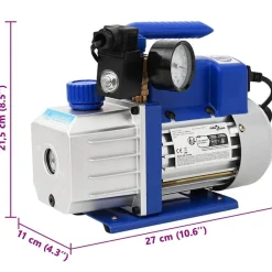 vidaXL Bomba aspiradora de un nivel con manómetro 71 l/min Azul Best