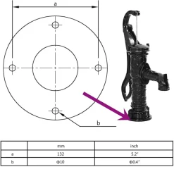 vidaXL Bombas-Bomba de agua manual para jardín de hierro fundido