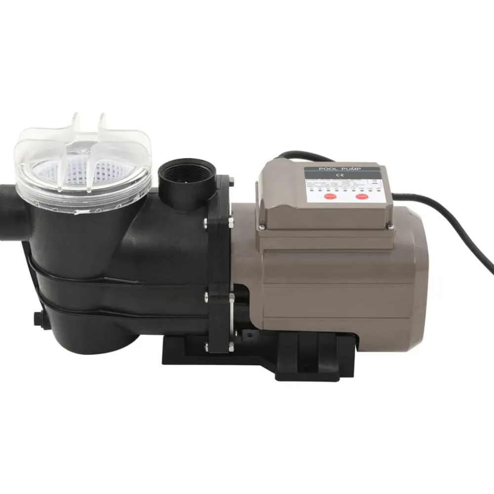 vidaXL Piscina Y Spa-Bomba de piscina con temporizador negra 0,25 HP 8000 L/h