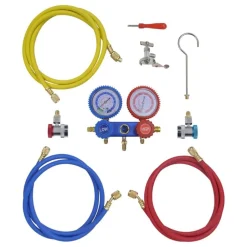 vidaXL Accesorios Para Electrodomésticos-Bomba de vacío 50 L/min manómetros de 2 vías kit de herramietas