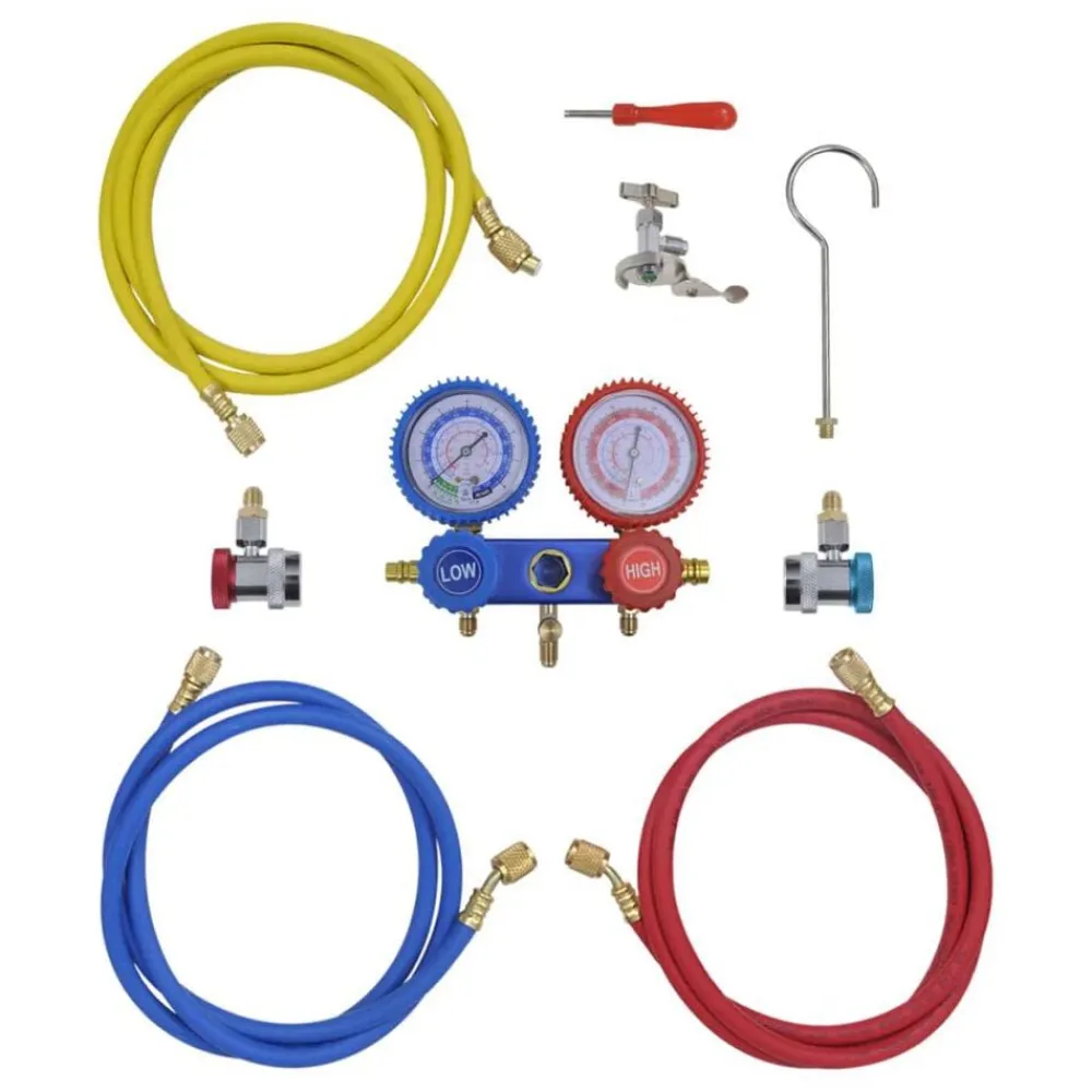 vidaXL Accesorios Para Electrodomésticos-Bomba de vacío 50 L/min manómetros de 2 vías kit de herramietas