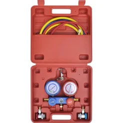 vidaXL Accesorios Para Electrodomésticos-Bomba de vacío una etapa con manómetro colector bidireccional