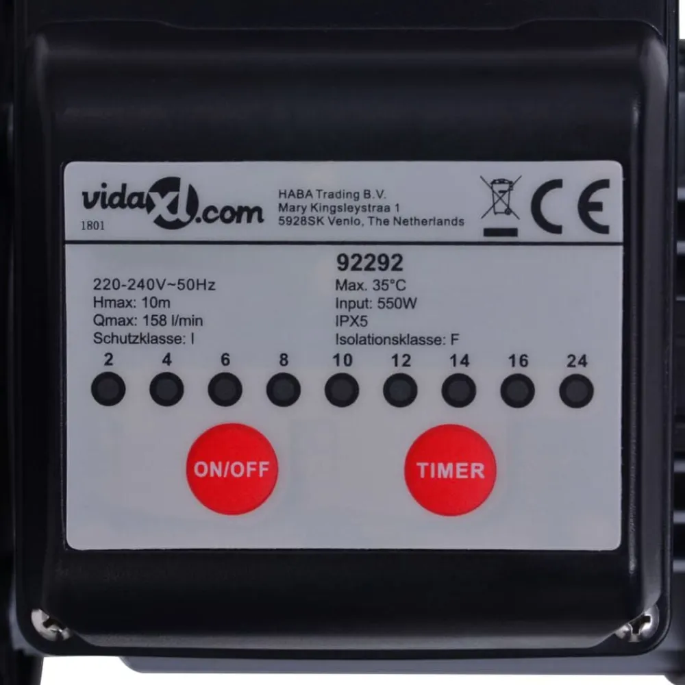 vidaXL Bomba filtro de arena con temporizador 550 W 50 L Clearance