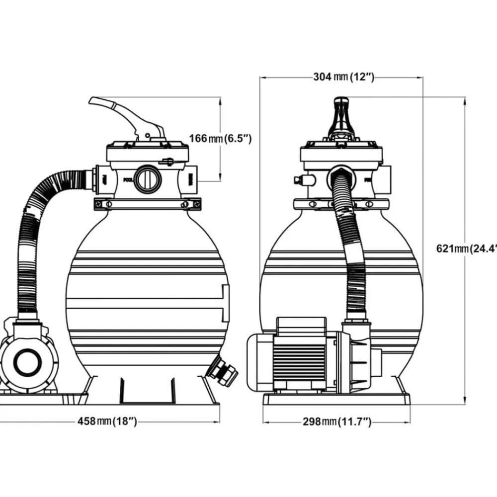 vidaXL Bomba filtro de arena 400 W 11000 l/h