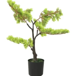 vidaXL Bonsái de ciprés artificial con macetero 60 cm verde Negro y verde Sale