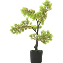 vidaXL Bonsái de ciprés artificial con macetero 60 cm verde Negro y verde Sale