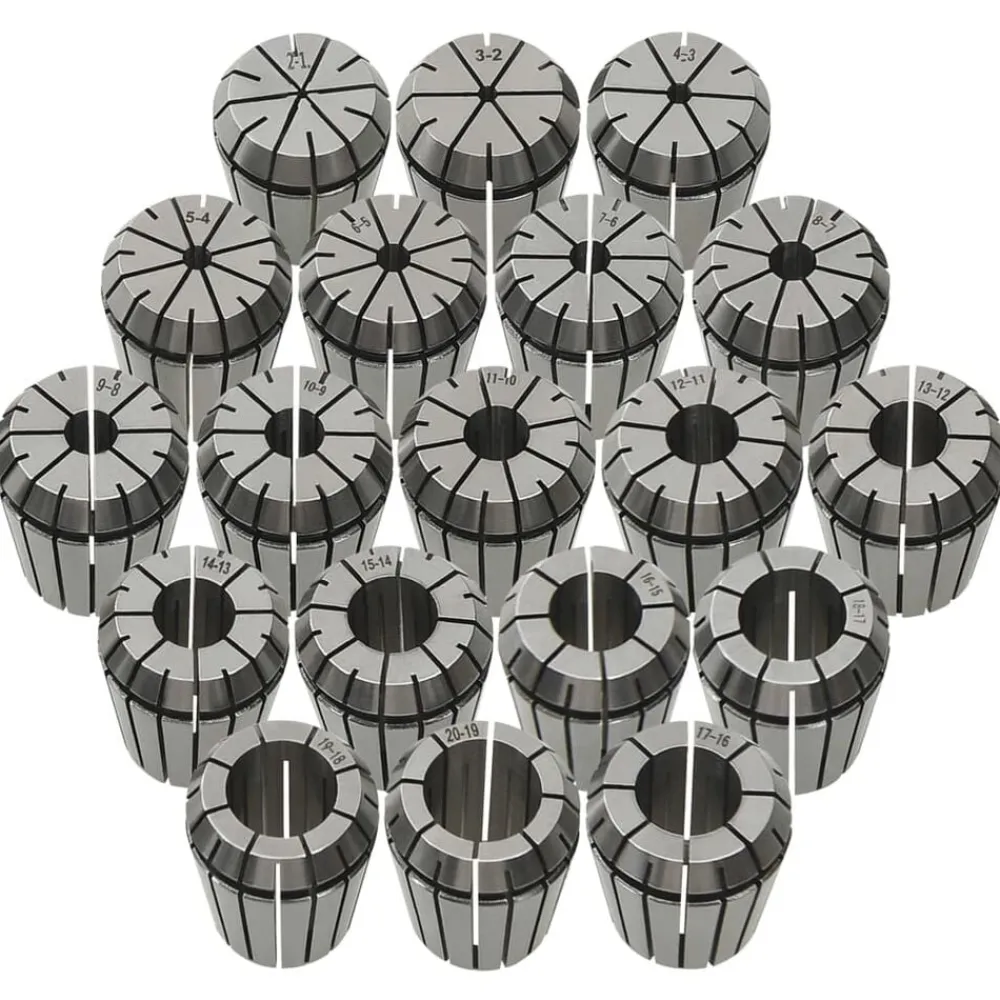 vidaXL Herramientas-Boquilla de sujeción ER32 19 pzas Set herramientas de torneado