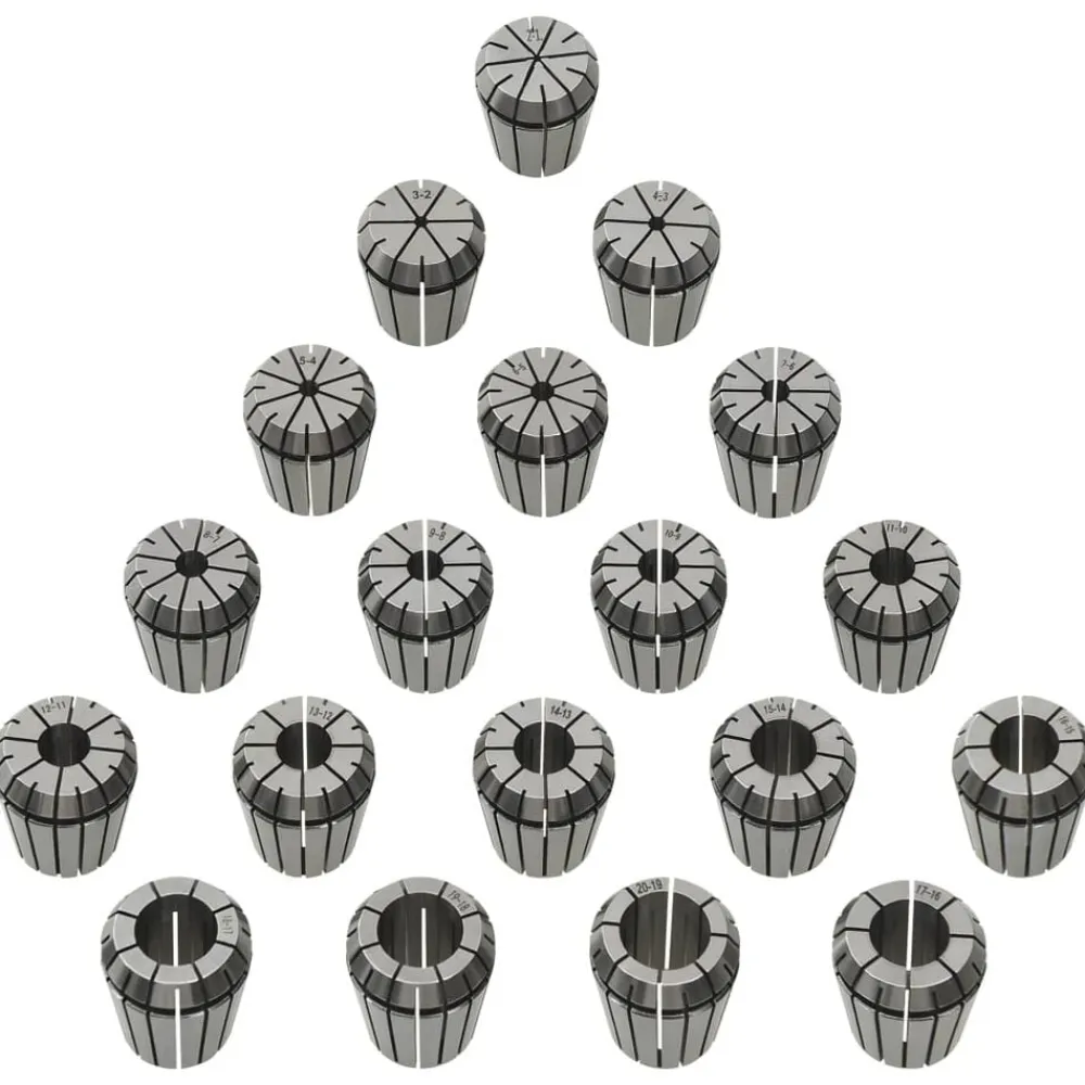 vidaXL Herramientas-Boquilla de sujeción ER32 19 pzas Set herramientas de torneado