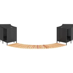 vidaXL Piscina Y Spa-Borde bañera hidromasaje madera acacia y ratán sintético