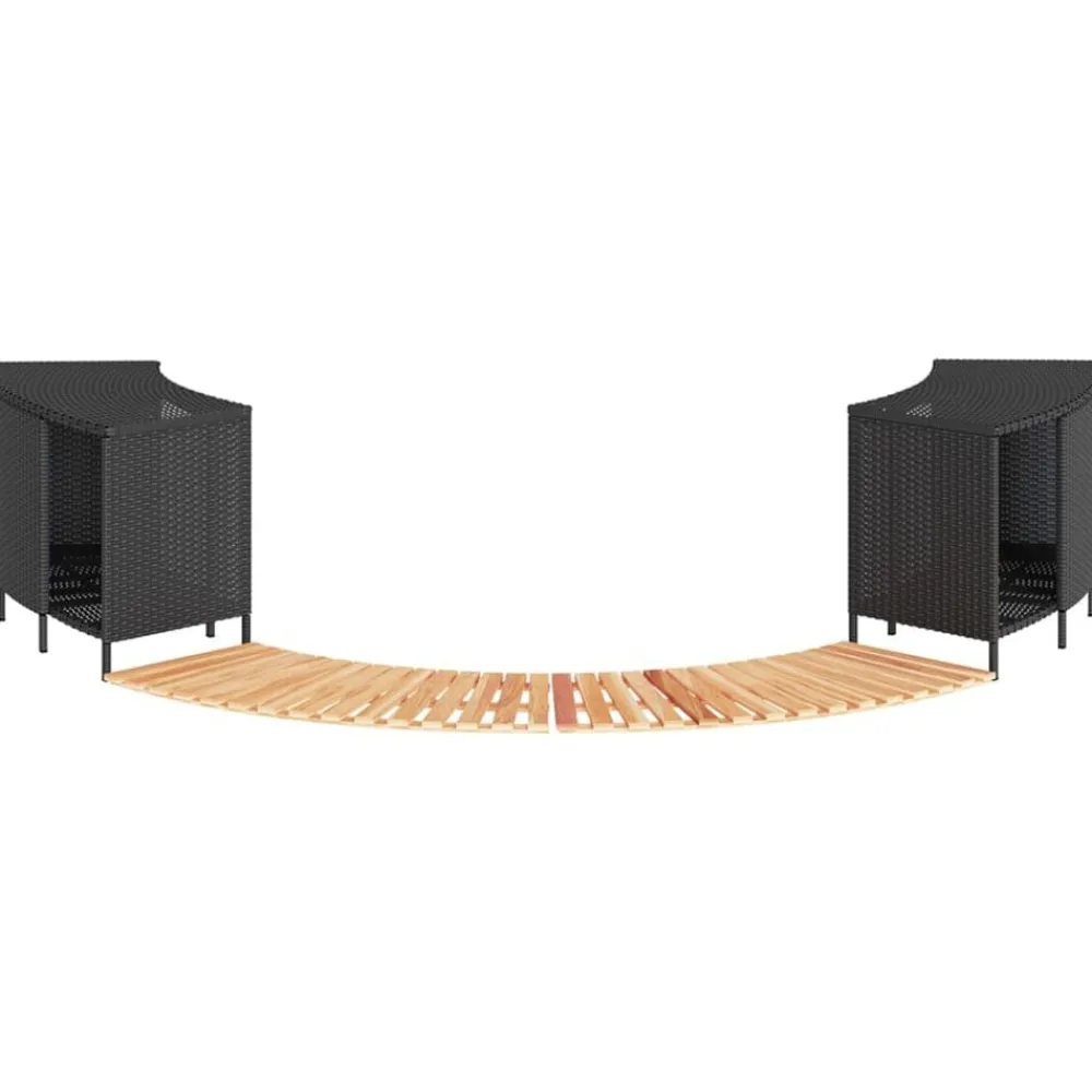 vidaXL Piscina Y Spa-Borde bañera hidromasaje madera acacia y ratán sintético