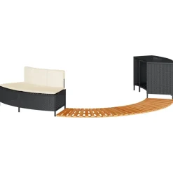 vidaXL Piscina Y Spa-Borde bañera hidromasaje madera acacia y ratán sintético