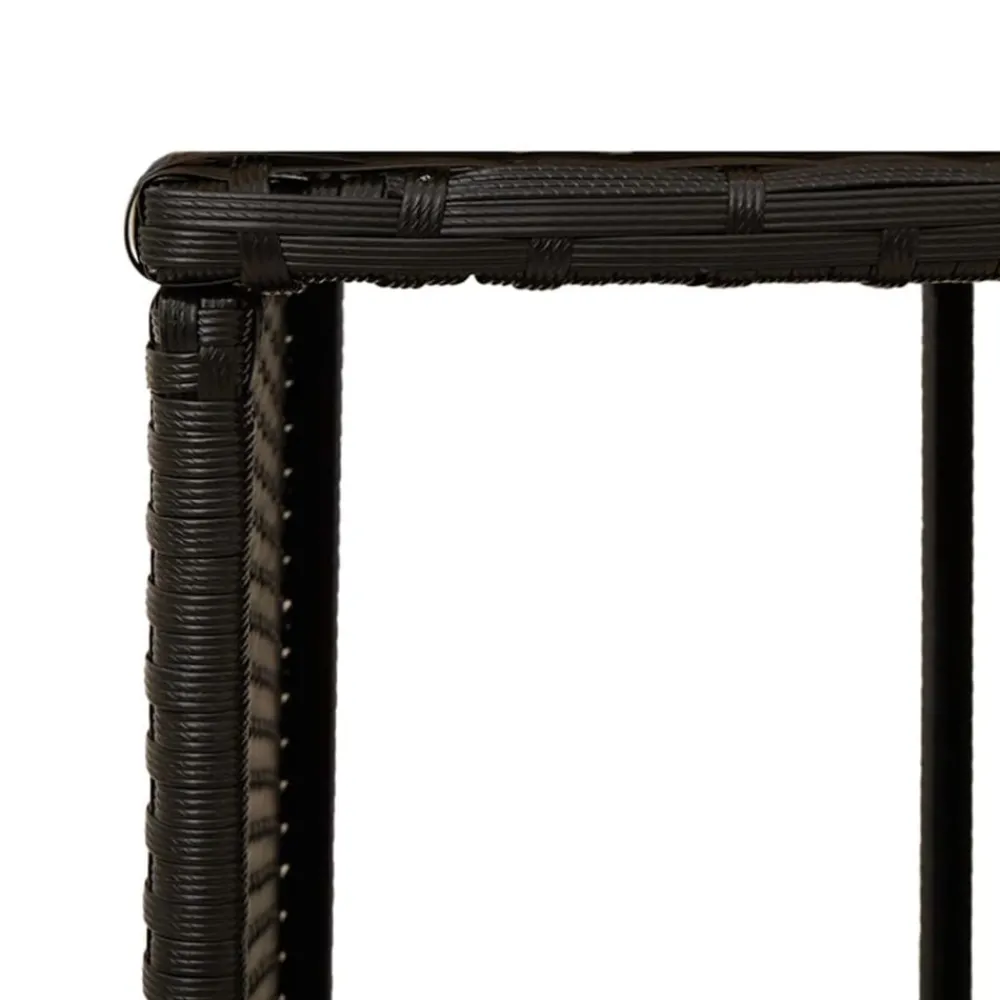 vidaXL Borde bañera hidromasaje madera acacia y ratán sintético Negro Best