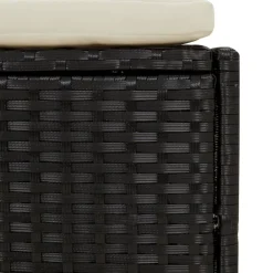 vidaXL Borde bañera hidromasaje madera acacia y ratán sintético Negro Best