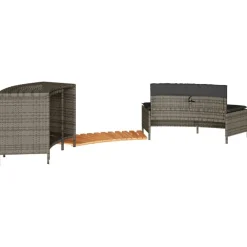 vidaXL Piscina Y Spa-Borde bañera hidromasaje madera acacia y ratán sintético