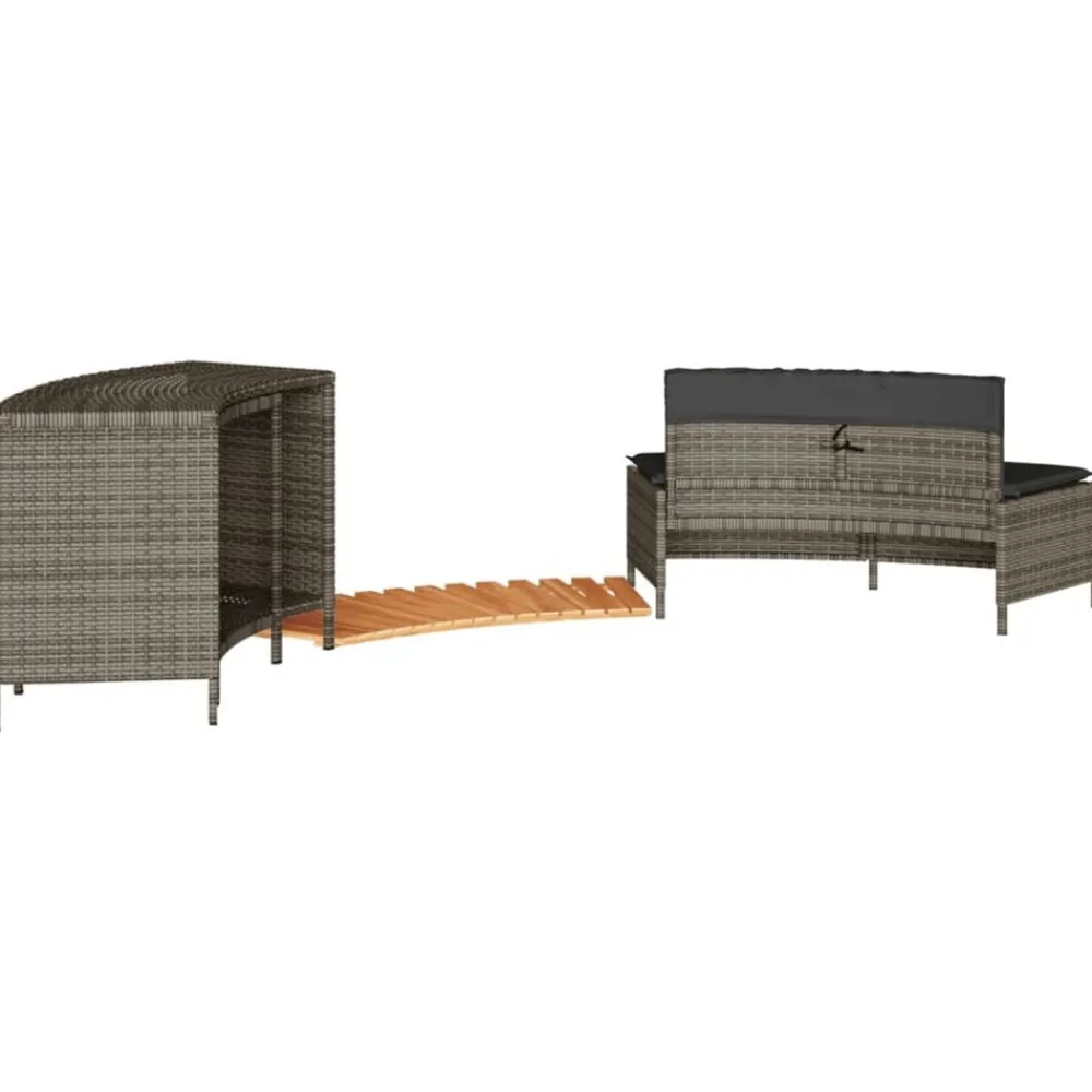 vidaXL Piscina Y Spa-Borde bañera hidromasaje madera acacia y ratán sintético