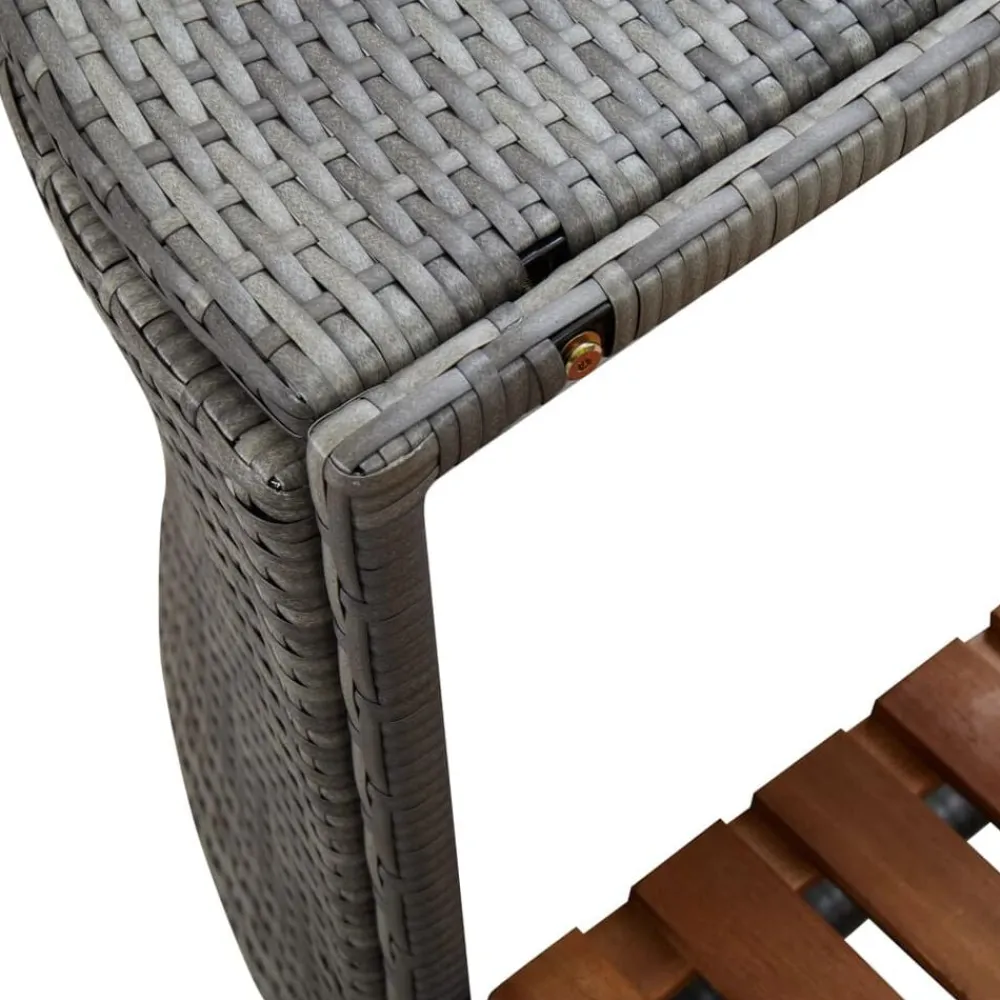 vidaXL Borde cuadrado bañera hidromasaje ratán PE 268x268x55 cm Gris