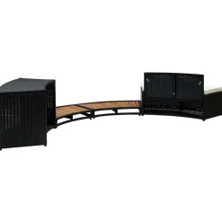 vidaXL Borde de bañera de hidromasaje ratán PE madera de acacia negro Hot