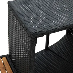 vidaXL Borde de bañera de hidromasaje ratán PE madera de acacia negro Hot
