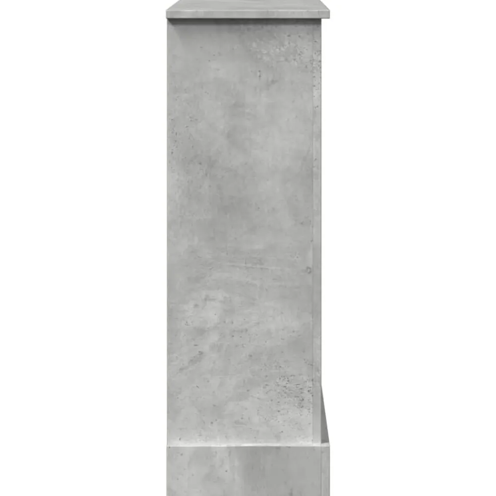 vidaXL Accesorios Para Hornos De Leña Y Chimeneas-Borde de chimenea madera ingeniería gris hormigón 90x30x90 cm