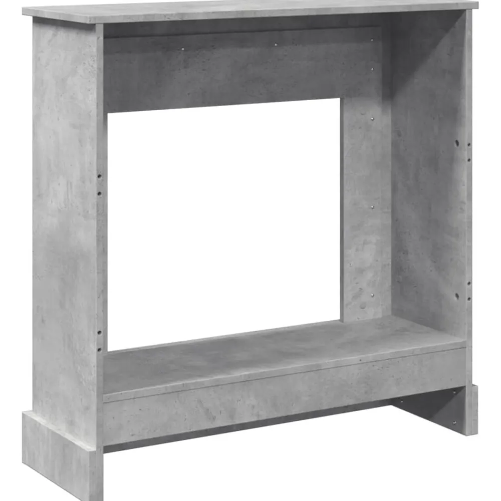 vidaXL Accesorios Para Hornos De Leña Y Chimeneas-Borde de chimenea madera ingeniería gris hormigón 90x30x90 cm