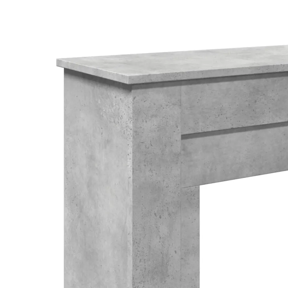 vidaXL Accesorios Para Hornos De Leña Y Chimeneas-Borde de chimenea madera ingeniería gris hormigón 90x30x90 cm