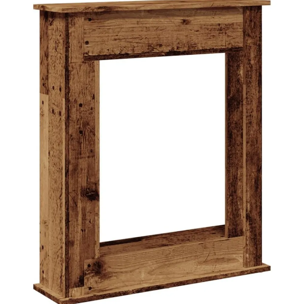 vidaXL Borde de chimenea madera ingeniería envejecida 75x20x87,5 cm Madera antigua Discount